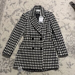Self-Portrait Monochrome Houndstooth Blazer Dress